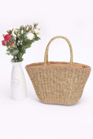 Faux Straw Sunshine Tote – Basket-Style Beach Bag