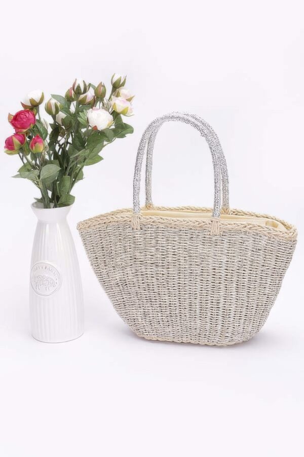 Faux Straw Sunshine Tote – Basket-Style Beach Bag