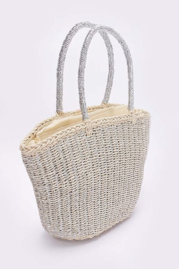 Faux Straw Sunshine Tote – Basket-Style Beach Bag
