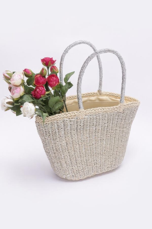 Faux Straw Sunshine Tote – Basket-Style Beach Bag