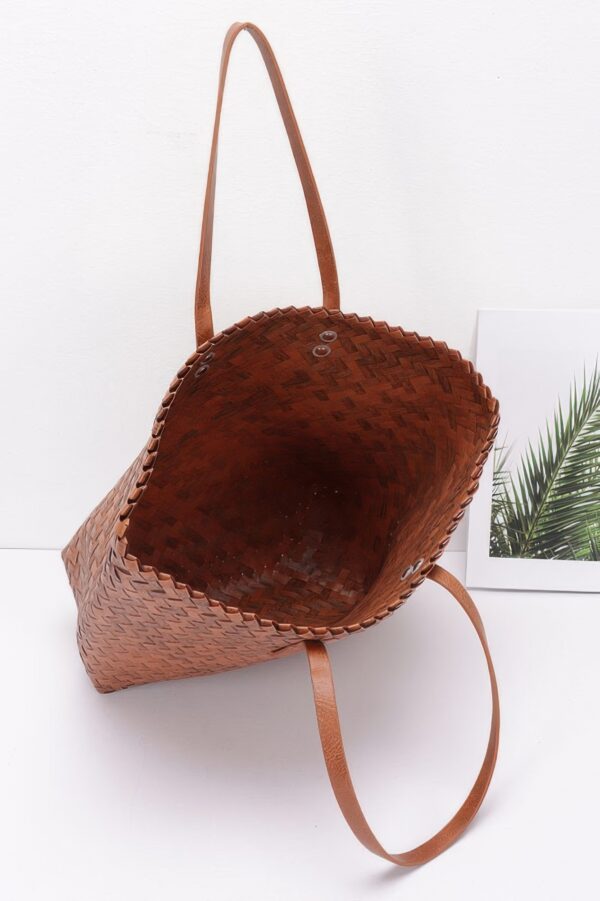 Braided PVC Tote Bag – Rustic Woven Design