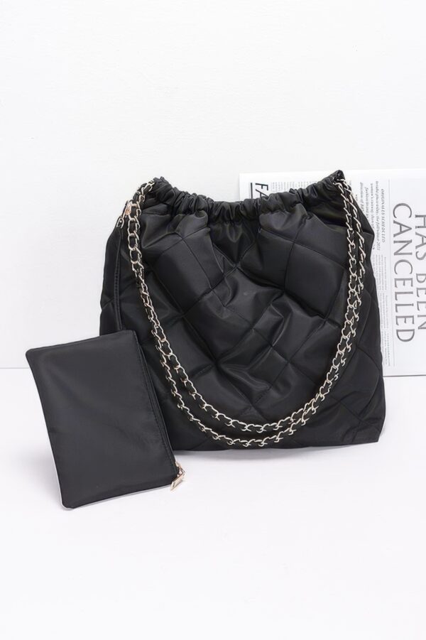 Quilted Chain Shoulder Bag with Detachable Mini Bag
