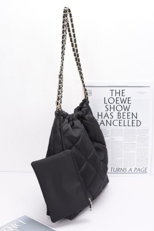 Quilted Chain Shoulder Bag with Detachable Mini Bag