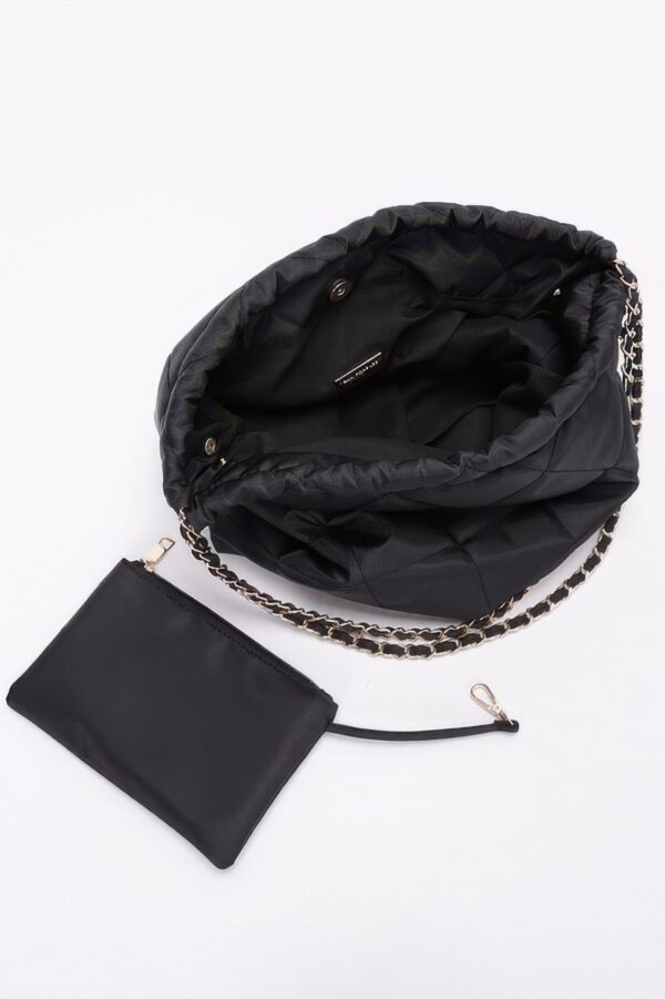 Quilted Chain Shoulder Bag with Detachable Mini Bag