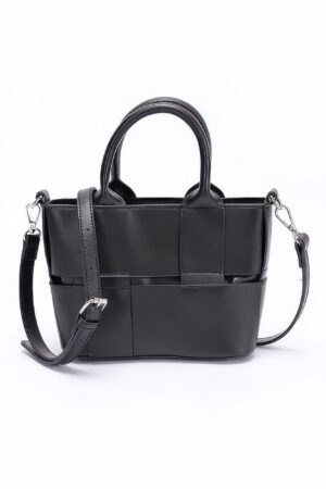 Faux Leather Tote – Polished Finish, Compact Carryall