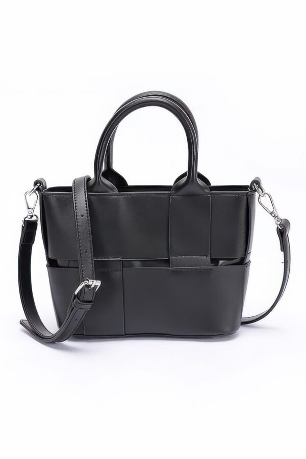 Faux Leather Tote – Polished Finish, Compact Carryall