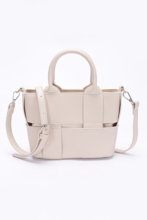 Faux Leather Tote – Polished Finish, Compact Carryall