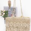 Faux Straw Multi-Flower Crochet Tote Bag