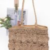 Faux Straw Multi-Flower Crochet Tote Bag