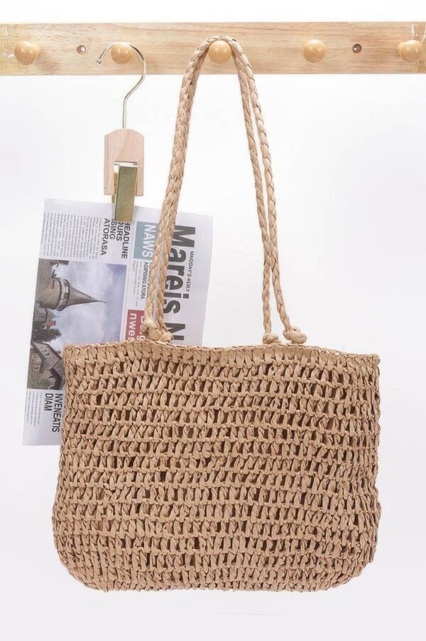 Faux Straw Multi-Flower Crochet Tote Bag