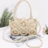 Handmade Faux Straw Round Crossbody Bag – Multi