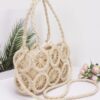 Handmade Faux Straw Round Crossbody Bag – Multi