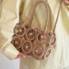 Handmade Faux Straw Round Crossbody Bag – Multi