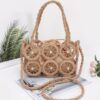 Handmade Faux Straw Round Crossbody Bag – Multi