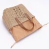 Faux Straw Top-Handle Small Tote – Brown Handles