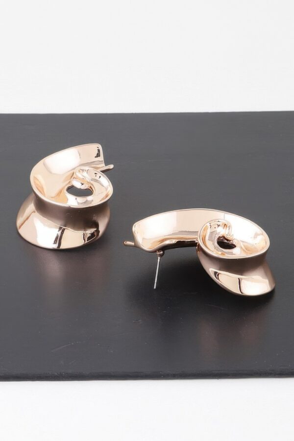 Gold-Tone Conch Shell Swirl Statement Earrings