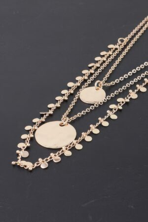 Triple Disc Charm Necklace – Gold-Tone Chain