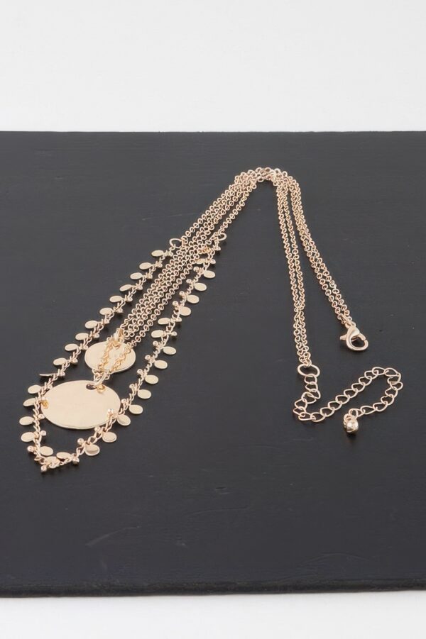 Triple Disc Charm Necklace – Gold-Tone Chain