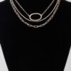 Triple Open Oval Chain Necklace – Gold-Tone