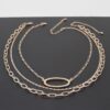 Triple Open Oval Chain Necklace – Gold-Tone