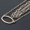 Triple Open Oval Chain Necklace – Gold-Tone