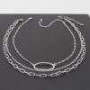 Triple Open Oval Chain Necklace – Gold-Tone