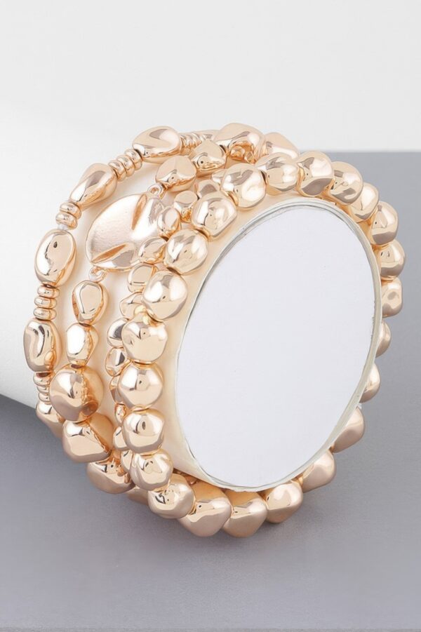 Multi-Stone Beaded Bracelet – Polished Finish