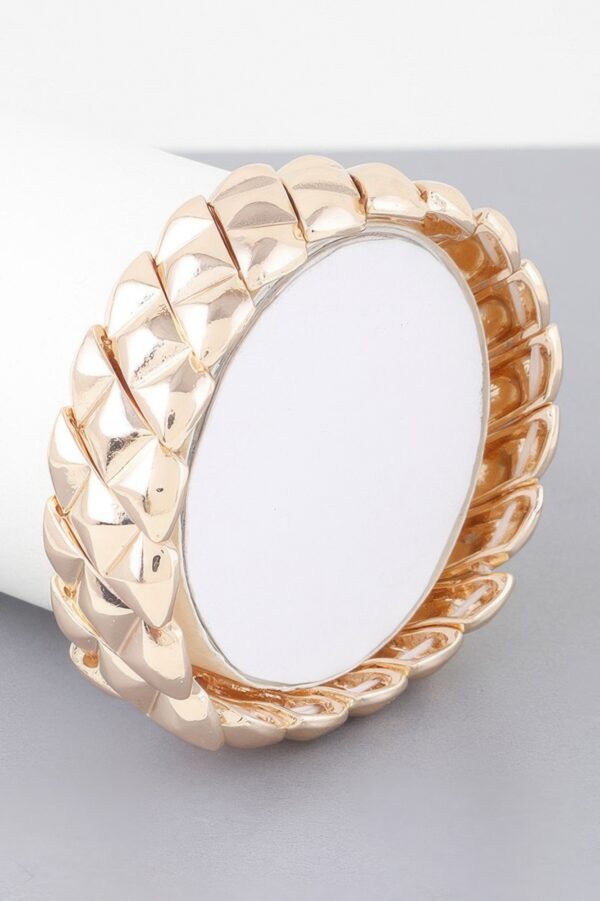 Diamond Scale Cuff Bracelet – Polished Scale Texture