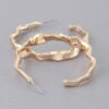 Wavy Accent Hoop Earrings – Fluid Wave Hoop Design