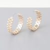Triple Box Chain Hoop Earrings – Polished Layered Hoops