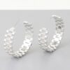 Triple Box Chain Hoop Earrings – Polished Layered Hoops