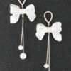 Pearl Blossom Bowknot Earrings – White Pearl Accent