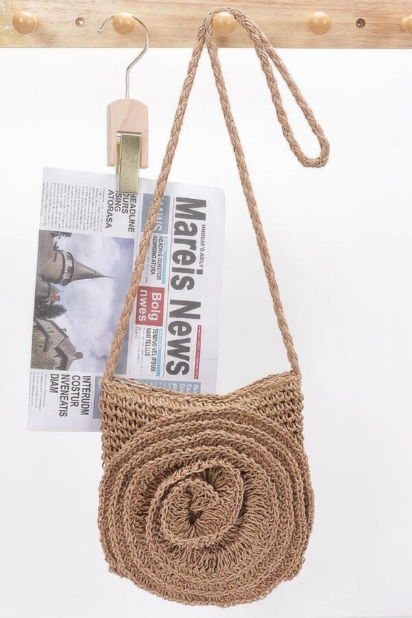 Handmade Faux Straw Big Flower Crossbody Bag