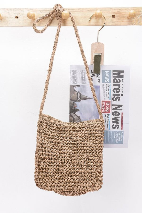 Handmade Faux Straw Big Flower Crossbody Bag