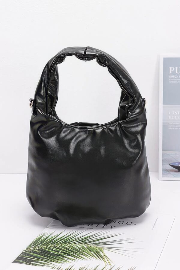 Metallic Sculptural Flower Handle Handbag