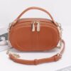 Gold-Accented Faux Leather Clutch – Structured Evening Bag