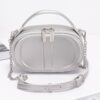 Gold-Accented Faux Leather Clutch – Structured Evening Bag