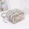 Rhinestone Braided Metal Bucket Bag – Gold Handle