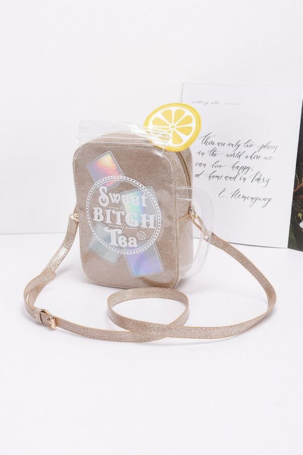 Lemon Tea Novelty Bag – Citrus Shape with Gold Glitter