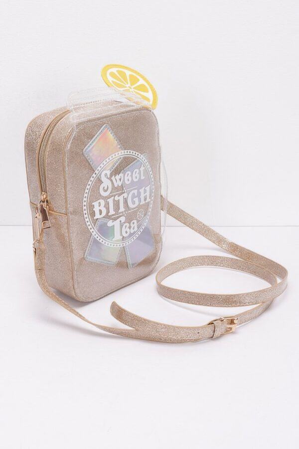 Lemon Tea Novelty Bag – Citrus Shape with Gold Glitter