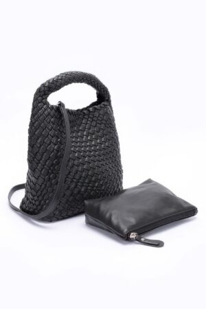 Woven Handbag and Clutch Set – Intricate Weave