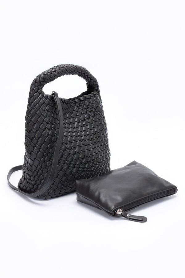 Woven Handbag and Clutch Set – Intricate Weave