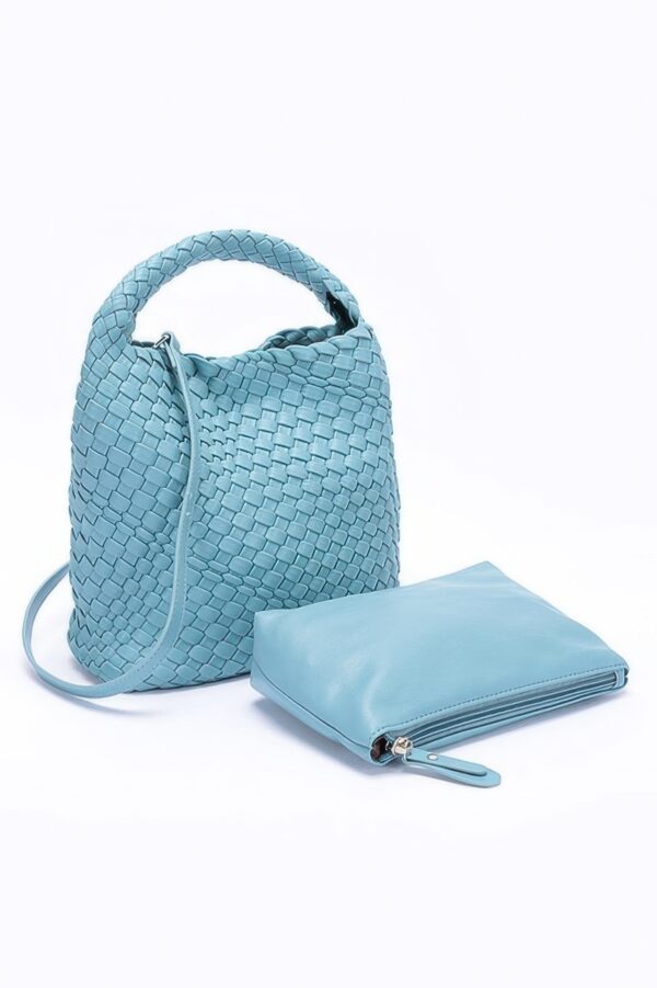 Woven Handbag and Clutch Set – Intricate Weave