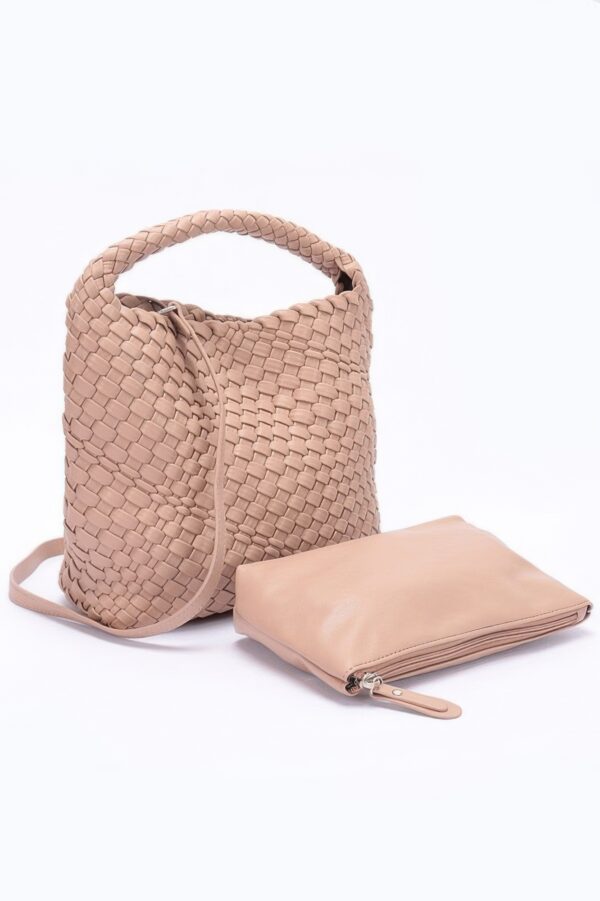 Woven Handbag and Clutch Set – Intricate Weave