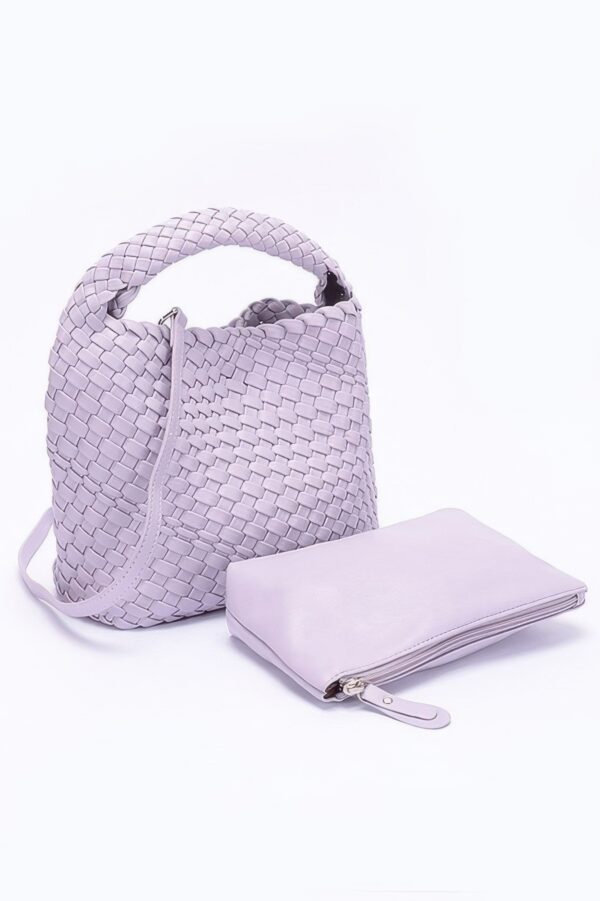 Woven Handbag and Clutch Set – Intricate Weave