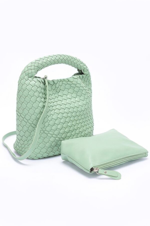 Woven Handbag and Clutch Set – Intricate Weave