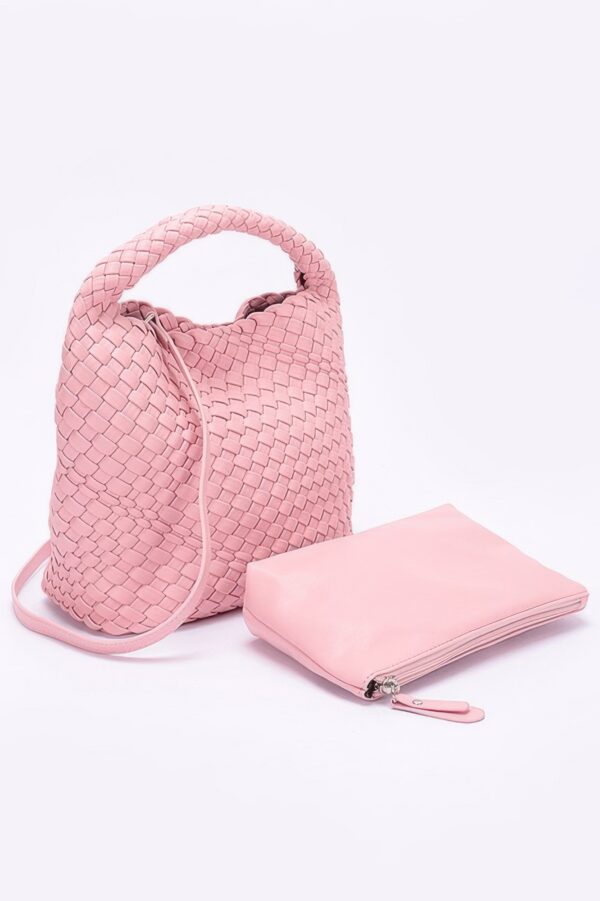 Woven Handbag and Clutch Set – Intricate Weave
