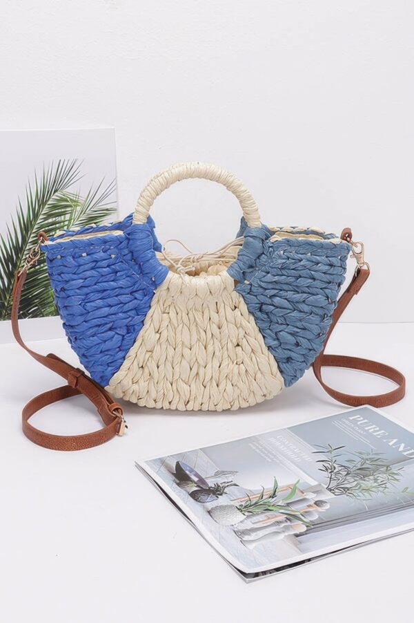 StrawEssence Faux Straw Tote with Woven Texture