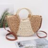 StrawEssence Faux Straw Tote with Woven Texture