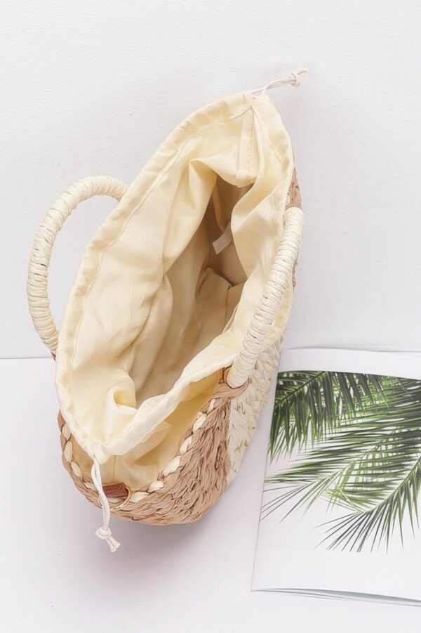 StrawEssence Faux Straw Tote with Woven Texture